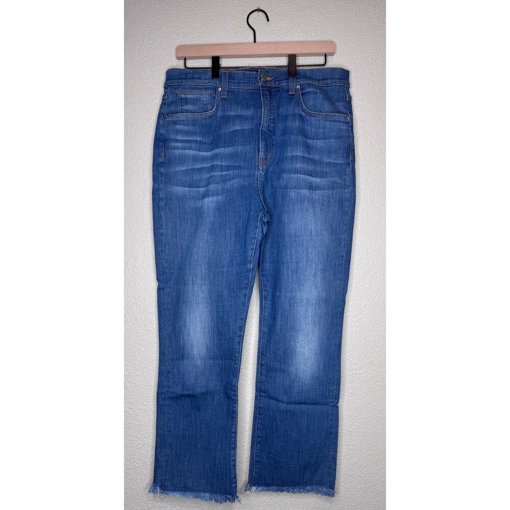 Veronica Beard Jeans Carly Kick Flare High Rise in Sunrise Blue Size 32 Raw Hem